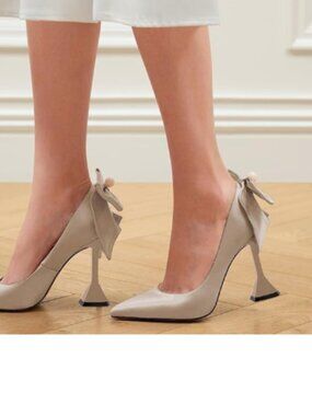 YDN Chalk Pointy Toe Slip on Pumps Special High Heels Party Prom Dress Shoe